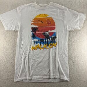 teeVillain Star Wars Death Star AT AT Walk On Graphic T Shirt Mens Size M Sci-fi